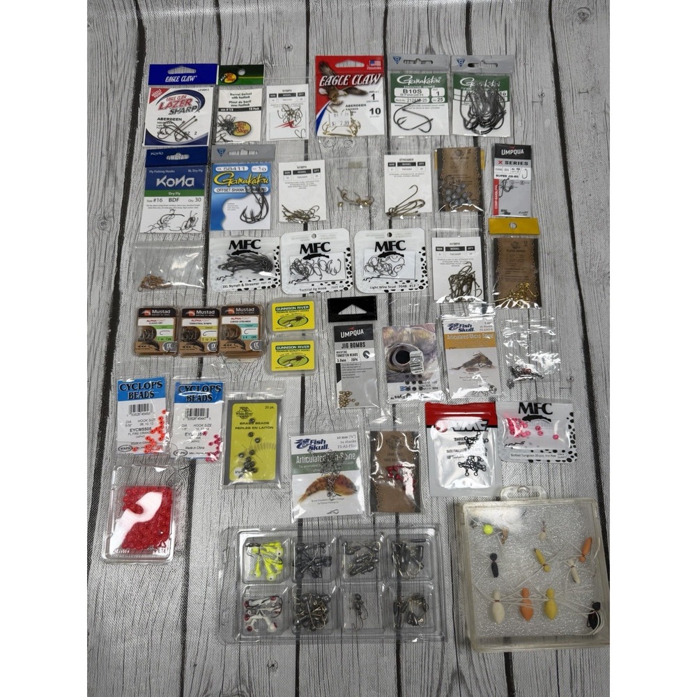 Fly Tying Hooks Beads Lot Gamakatsu Mustad Umpqua Korda Fishing Terminal Tackle